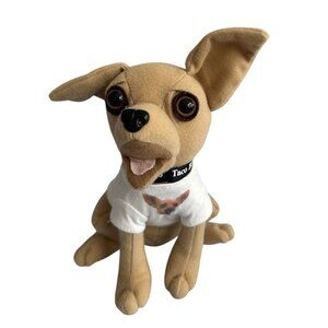Vtg Taco Bell Chihuahua Stuffed Animal 6.5" Plush With Shirt & Collar By Applaus